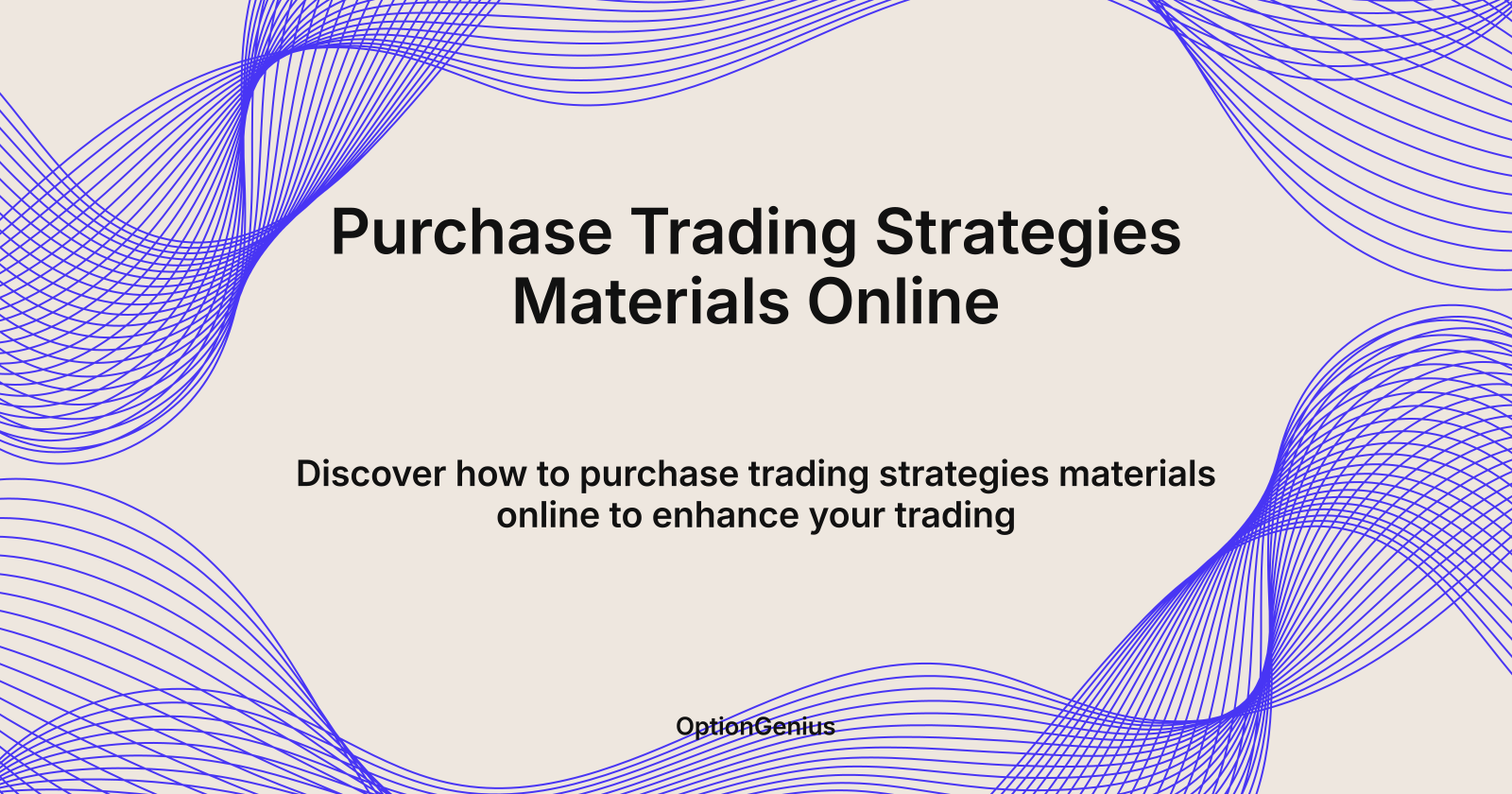 Purchase Trading Strategies Materials Online