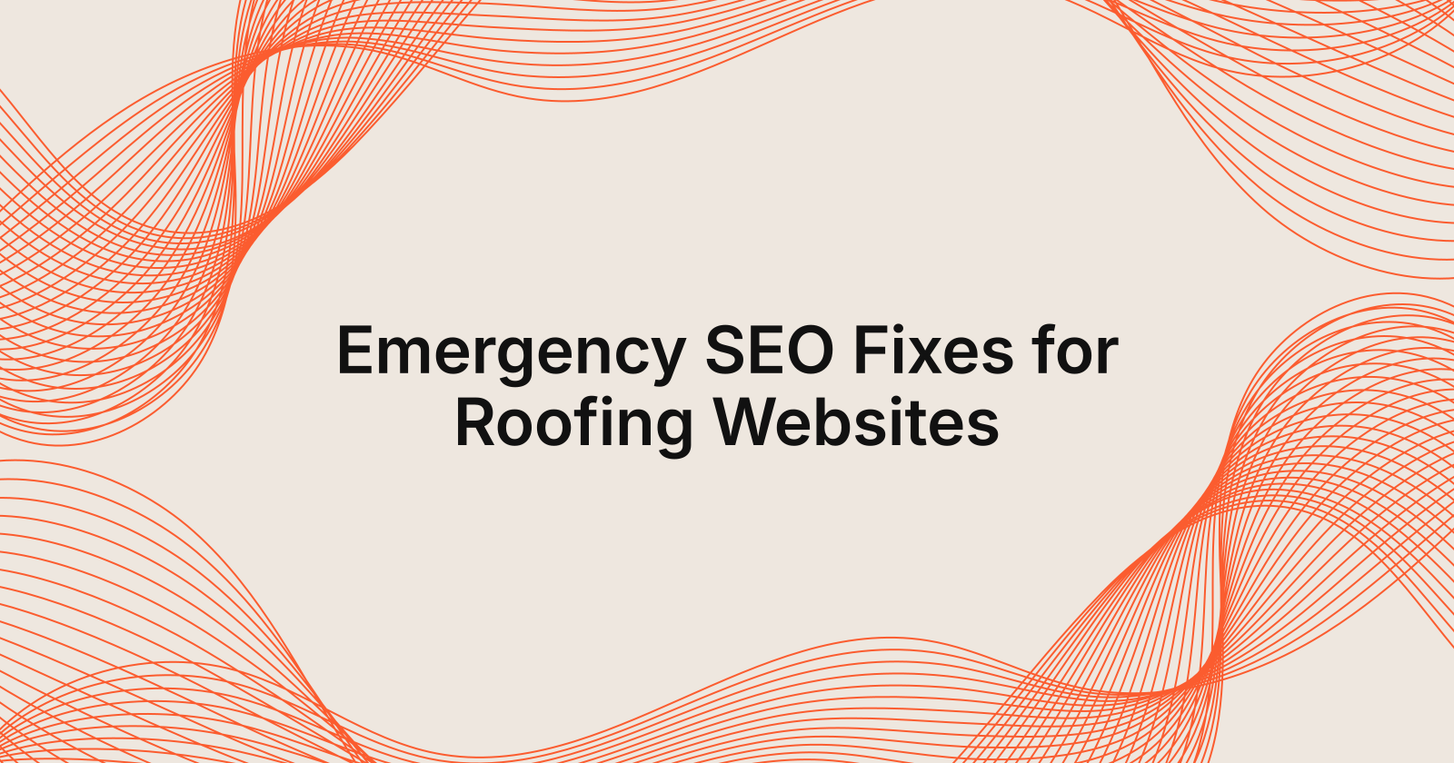 Emergency SEO Fixes for Roofing Websites